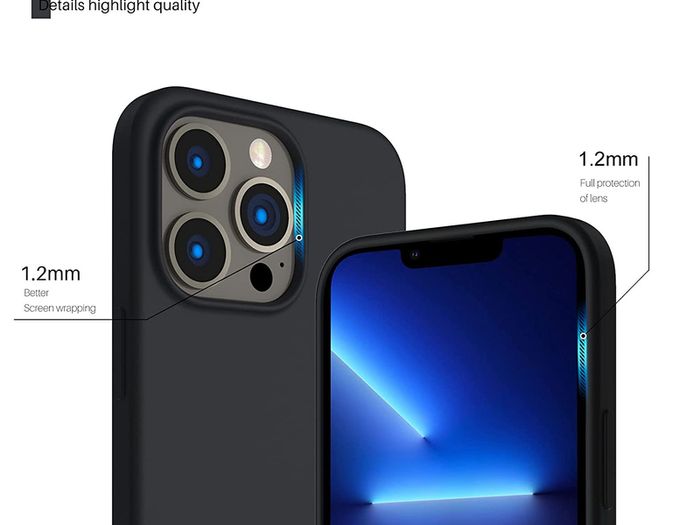 Liquid Silicone Shockproof Case For iPhone 13 Pro Luxury Soft Phone Cover Black New - FHT1IP13PLK