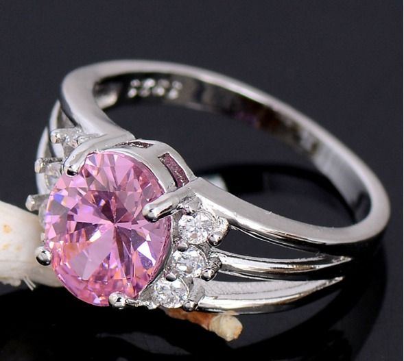 Pink CZ Crystal Ring