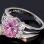 Pink CZ Crystal Ring Image 2