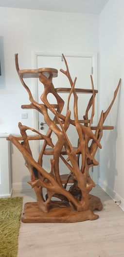 Unique Freestanding Solid Molave Wood Display Unit