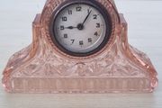 Art Deco Walther Pink Peach Glass Clock