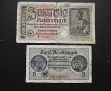 Germany. Reichsmark. 5 Mark & 20 Mark Nd (1940-1945)