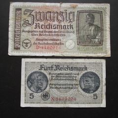 Germany. Reichsmark. 5 Mark & 20 Mark Nd (1940-1945)