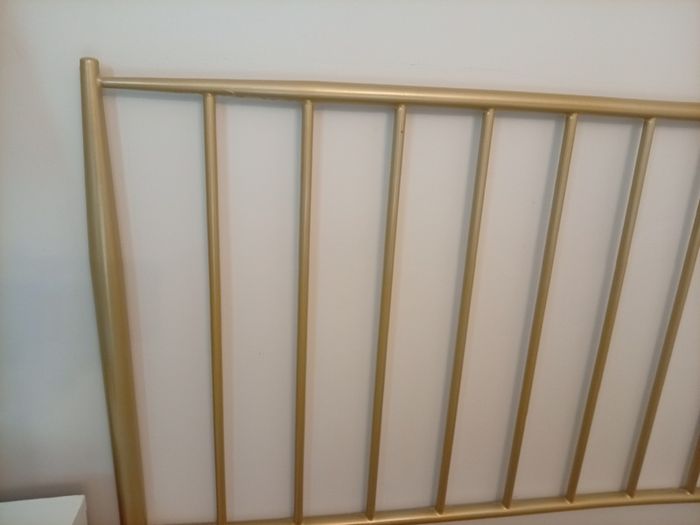 Kave home beautiful golden metal headboard