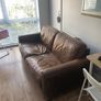 Brown Leather Sofa Image 2