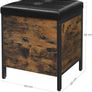 Shoe Storage Bench with Padded Seat 60cm Wooden Entryway Bench with Cushion & Hidden Storage Image 2