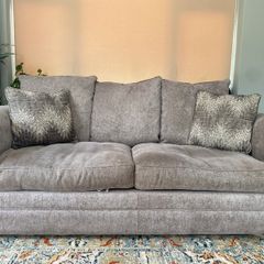 Sofa x 2 - Silver Grey Two Seater and Three Seater