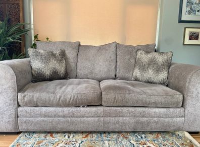 Sofa x 2 - Silver Grey Two Seater and Three Seater