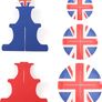 Union Jack Cake Stand - 3-Tier Cake Stand with Union Jack Flag Design - Perfect for Jubilee Street Parties and Events Image 2