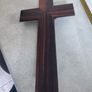 ANTIQUE Late 19thc French Rosewood  Metal Crucifix C1880 Made In France. Image 6