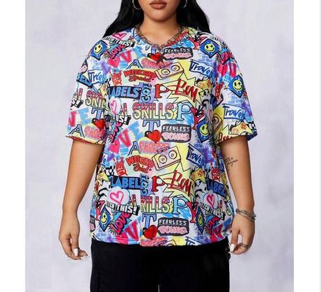 Retro Style Top - fab colours - size 20 - 80s & 90s Vibe all over it :)