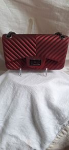 Burgandy Rubber Cheveron  Shoulder Bag