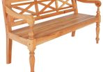 Batavia Bench 136 cm Solid Mahogany Wood Light Brown