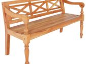 Batavia Bench 136 cm Solid Mahogany Wood Light Brown