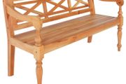 Batavia Bench 136 cm Solid Mahogany Wood Light Brown
