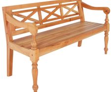 Batavia Bench 136 cm Solid Mahogany Wood Light Brown