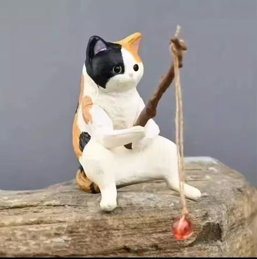 Cat fishing ornament