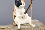 Cat fishing ornament