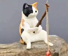 Cat fishing ornament