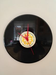 VINYL RECORD CLOCK. New Sweeping hand Quartz Clock Mechanism. vintage1978 12" vinyl record LP album