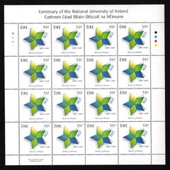 2008 Ireland Centenary of The National University of Ireland Commemorative Stamp Sheetlet Plate 1B1B1B1B Mint Never Hinged (MNH)