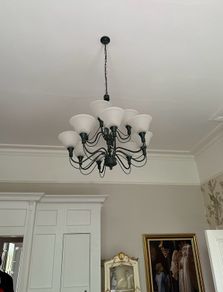 Fabulous large metal and glass chandelier