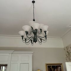 Fabulous large metal and glass chandelier