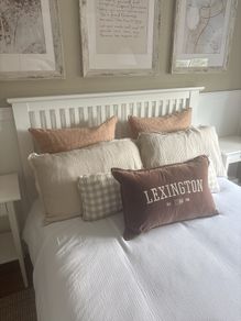 Lexington cushion bolster check and two 60 by 60 back