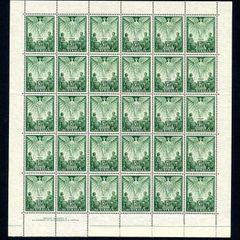 Australia 1946 Peace Stamp - Complete Half Sheet of 30 Stamps - Mint Never Hinged