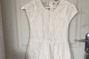 Girls cream lace dress