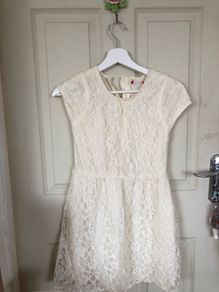 Girls cream lace dress