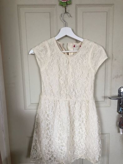 Girls cream lace dress