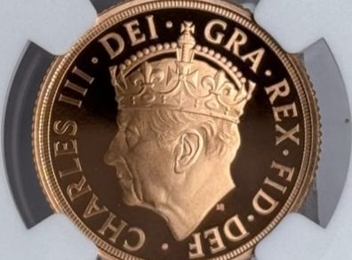 2023 King Charles III Coronation gold sovereign. Top grade gold coin