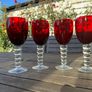 Ruby Red Wine Goblets With Clear 5 Bubble Stem - Set of 4 Image 10