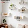 Floating Shelves for Wall Set of 5, Wooden Wall Shelves for Wall Decor, Storage White Shelves for Bedroom, Living room, Bathroom, Kitchen Wall Mounted Image 3