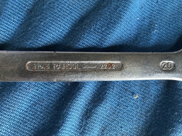 Vintage Rahsol No.5 2202 Metric 20mm X 22mm Open End Spanner Made In Germany.