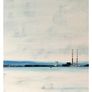 Grey Day, Poolbeg, Dublin Bay, A6 framed print by artist Helen Mathews Image 2