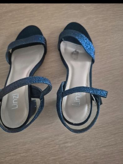 Navy glitter sandals