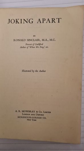 Joking Apart. By Ronald Sinclair. Paperback In Good Condition. 32.
