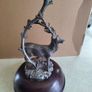 This magnificent stag ornament perfectly captures the proud stance of the  and will make an eye-catching focal point in any room SET ON DARK WOOD DOME. Image 9