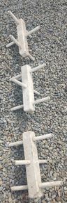 Vintage Wooden Lawn Dogs/Caltrops x 3