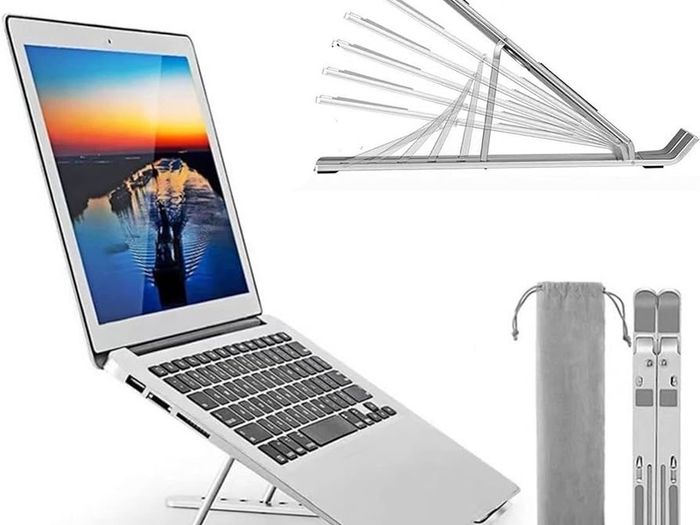 New Sale | Aluminum Adjustable Laptop Stand For Desk, Foldable Laptop Holder For Desk
