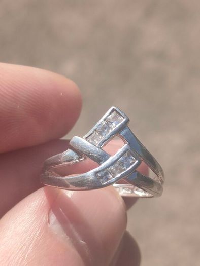 Sterling Silver Double Wishbone Engagement ring