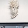 Vintage 925 Sterling Silver Filigree Flower Brooch Image 9