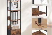 5-Tier Bookcase with Removable Drawer, Freestanding