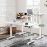 NEW SALE | 120 x 60cm Electric Standing Desk with USB Charging Port (New Sedentary Reminder), Height Adjustable Standing Desk with Cable Tray and Wheels Image 3