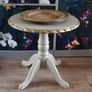 Small display table newly restyled with handwoven rattan plate included Image 2