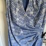 Adrianna Papell ladies cornflower blue and silver dress Image 3