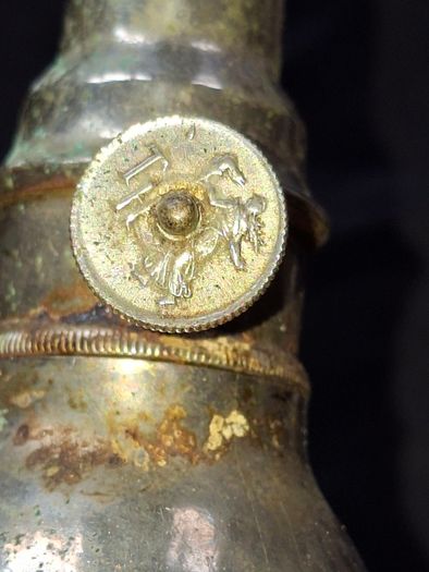 Antique French Lampe-Briquet lighter lamp manufactured by the brand TH. It is described as Sans Soudure The inscription Inexplosible indicates it was marketed as a safety product, often dating from before 1900s