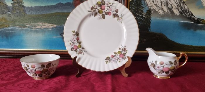 47 Piece Royal Imperial Bone China Tea Set With Mixed Fruit Garden Collection For 10 Person Setting